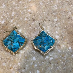 Kendra Scott Kirsten Drop Bronze Veined Turquiose